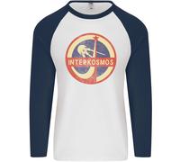 Interkosmos Sputnik Soviet Spazio USSR Cccp Uomo L/S Baseball Maglietta