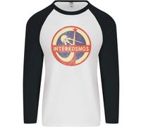 Interkosmos Sputnik Soviet Spazio USSR Cccp Uomo L/S Baseball Maglietta