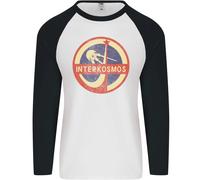 Interkosmos Sputnik Soviet Spazio USSR Cccp Uomo L/S Baseball Maglietta