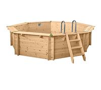 Interline 50700210 - Piscina Fuori Terra e interrata, in Legno, Rotonda, Dimensioni: 4,40 x 1,36 m, Pompa 6 m³, Set Filtro a Sabbia 4 m³