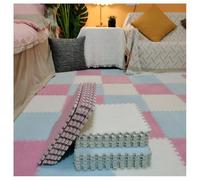 Interlocking Carpet Puzzle Tiles Pack Of 10 12x12 inches Multicolor(Blue+pink+white)