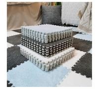 Interlocking Carpet Puzzle Tiles Pack Of 10 12x12 inches Multicolor(Gray+blue+white)