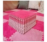 Interlocking Carpet Puzzle Tiles Pack Of 10 12x12 inches Multicolor(Pink+rose Red)