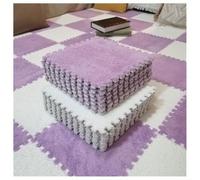 Interlocking Carpet Puzzle Tiles Pack Of 10 12x12 inches Multicolor(Purple+white)
