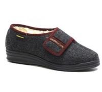 Intermax Pantofola da donna/Scarpino con chiusura in velcro e lana vergine, antracite., 36 EU