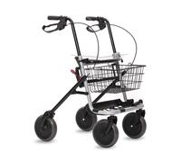 Intermed Deambulatore Rollator Pieghevole con freni Roma seduta e cestino Grigio