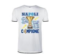 Intermezzo T-Shirt Maglietta Shirt Tifo Napoli Partenopeo Cuore Tifoso Scudetto Azzurro Campioni d'Italia 2025 Campione Squadra Gufo 4 Tifosi Trionfo Siamo Forti Mister (Bianco, 1 Anno)