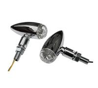 Intermitente Led Highsider Pro Micro-Bullet Omologato E Cromato/Traslucido - Par