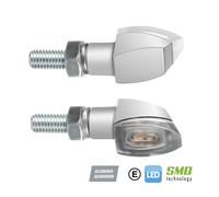 Lampa Frecce moto Volt 90505 – Indicatori direzione LED 36x18 mm Luce arancio Omologate Argento