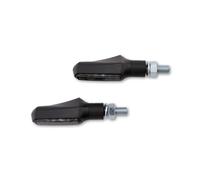 HIGHSIDER Corpo dell'indicatore LED Smart Shorty-Fin nero / Lente fumé (coppia), anteriore e posteriore, nero