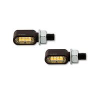 HIGHSIDER CNC Segnale di svolta LED/luce di posizione LITTLE BRONX, nero, colorato, approvato da E, coppia, nero