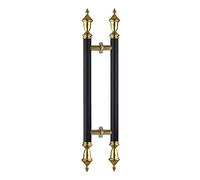 Internal External Barn Door Handles and Pulls,Modern Door Pull Handle, Large Sturdy Sliding Wood Shed Door Grab Bar, Two-Side, Round Vintage Knob Hardware(Black,Length 80cm(31.5inch))