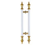 Internal External Barn Door Handles and Pulls,Modern Door Pull Handle, Large Sturdy Sliding Wood Shed Door Grab Bar, Two-Side, Round Vintage Knob Hardware(White,Length 150cm(59inch))