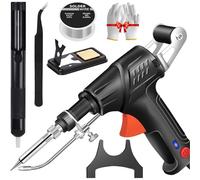 Internally Heated Industrial Laser Welding Tools, Multi-Function Soldering Iron Soldering Gun Set, 3 in 1 Handheld Industrial Laser Welding Machine Constant Temperature Fast Heating for Metal (Black)