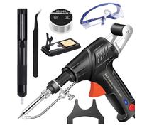 Internally Heated Industrial Laser Welding Tools, Set Di Saldatore Multifunzione Portatile, Pistola Per Saldatura Manuale Da 60 W, Con Rimozione Della Ruggine/Taglio/Saldature (Black, Internal Heat)