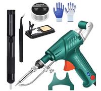 Internally Heated Industrial Welding Tools, Multi-Function Soldering Iron Soldering Gun Set, Strumento di Saldatura Elettrico a Calore Interno Automatico con Saldatore a Filo (Verde- Internal Heat)