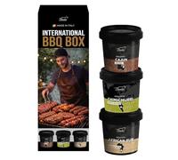 INTERNATIONAL BBQ RUBS - Set Spezie BBQ con Cajun 90 g, Chimichurri 50 g e African Rub 80 g - Rub e Marinature per Carne, Pollo, Pesce e Verdure - Idea Regalo Barbecue
