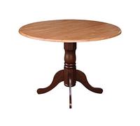 International Concepts T58-42DP - Tavolino rotondo da 106 cm, con doppia foglia a goccia, colore: Cannella/Espresso
