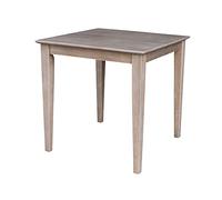 International Concepts - Tavolo da pranzo in legno massello, altezza da pranzo, colore: grigio talpa lavato
