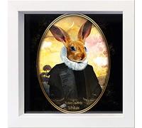 International Graphics - Cartolina con cornice, motivo: Sanchez, André, "Reverend Cookie", 16 x 16 cm, colore: Bianco