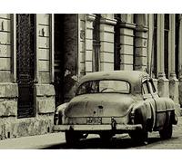 Internazionale Piramide WDC40219Lee Gelo 60 x 80 cm Vintage Car Avana Cuba CanvasToile Stampato su Telaio in MDF - Tela