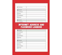 Internet Address and Password Logbook: Journal To Help You Keep Website Credentials Secure with Table of Contents Red Minimalistic Cover
