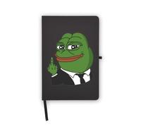 Internet Meme Pepe - Quaderno con le dita, pagine bianche, copertina in ecopelle, agenda, diario, quaderno di lavoro