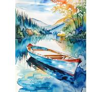 Internet password book with tabs in 15 frequent-use category visual tabs plus 16 blank category pages. Storing 1,216 Passwords Total. Large Print 8.5x11 in., Cover: Watercolor-Boat on the Lake.