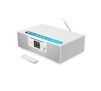 Internet Radio con Lettore CD Hi Fi e DAB+ | Impianto Stereo Casa Completo | 120W 2.1 Hi Fi Stereo Casa Bluetooth e Wifi | Spotify Connect e Podcasts | Display a Colori a LED | Majority Quadriga