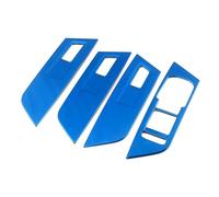 Interni auto Compatibile con Skoda per Karoq 2017 2018 2019 2020 2021 adesivo pannello controllo pulsante sollevamento finestrino bracciolo della portiera dell'auto(Blue)