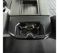 Interni in fibra di carbonio bracciolo posteriore scatola portabicchieri copertura trim adesivo per Toyota Sequoia 2023-2025 / Tundra 2022-2024