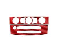 Interni Rifiniture Auto Per 5 Per Serie E60 2004-2010 Auto Aria Condizionata Pannello Controllo CD Trim Telaio Copertura Adesivi Fibra Carbonio Interni Interna Trim Copertura(Style B(Red))
