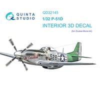Interni stampati e colorati Quinta Studio 1/32 P-51D Mustang (Zoukei-Mura SWS)