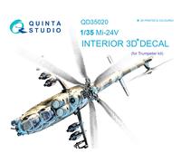 Interni stampati e colorati Quinta Studio 1/35 Mi-24V in 3D (per kit...