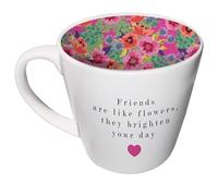 Interno Fuori Ceramica Tazza con Confezione Regalo - gli Amici Sono Come Fiori