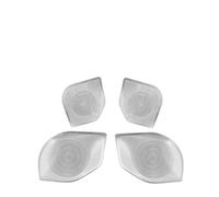 Interno Pannello Per TOYOTA Per TACOMA 2024 Acciaio Inossidabile Auto Portiera Altoparlante Tromba Pannello Trim Audio Altoparlante Copertura Accessori Interni Copertura Trim(Steel silver)