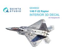 Interno Quinta Studio 1/48 F-22 Raptor stampato in 3D e colorato (Hasegawa)