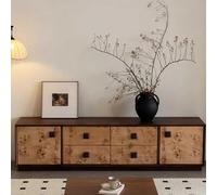 interoknack Console multimediale in legno di radica nordico - Mobile TV moderno minimalista retrò, armadio portaoggetti di design per soggiorno, grande credenza buffet Credenza