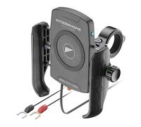 INTERPHONE Crab supporto Smartphone con Ricarica Wireless e USB-C, da Moto con Ricarica Wireless 15W Qi + USB-C Quick Charge, universale per manubrio 12-32 mm, resistente a vibrazioni e intemperie
