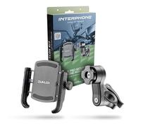 INTERPHONE Kit Porta Cellulare Moto Crab + Supporto QUIKLOX con attacco per manubrio tondo, Porta smartphone da 3,5" a 7,5" universale, Supporto telefono moto per un aggancio e sgancio rapido