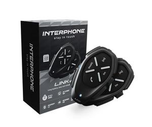 INTERPHONE LINK HD- Doppio - Interfono Casco Moto Auricolari Stereo Alta Fedeltà 40mm, Uso Pilota - Pilota, Distanza 300Mt, Autonomia 20 Ore, GPS, TFT, Impermeabile IPX67