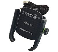 INTERPHONE SMMOTOCRABUSB - Supporto Porta Cellulare 5,8 pollici per Moto Universale in Alluminio con Porta USB Ricarica Rapida -