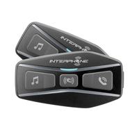 INTERPHONE UCOM4TP - Doppio - Interfono Bluetooth 5.0 da Casco per Moto, Uso Gruppo Piloti 4, Distanza 1 Km, Autonomia Fino a 15 Ore, Mp3, GPS, Impermeabile IP67, per Tutti i Caschi