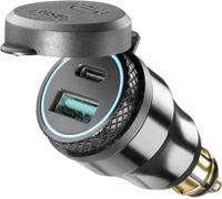 Interphone USB-A and USB-C Adattatore 12V con spina DIN, nero