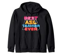 Interprete ASL Lingua dei Segni Best ASL Teacher Felpa con Cappuccio