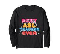 Interprete ASL Lingua dei Segni Best ASL Teacher Maglia a Manica