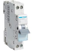 Interruttore magnetotermico Hager 1P+N 6A 4,5KA C 1 modulo MJN506A