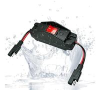Interrupteur Étanche Marche Arrêt 30A - Boîtier Bascule En Nylon Robuste Avec Voyant Lumineux, IP67 Pour Marine, Auto, Camping-Car Et Industrie, 12V-220V, Cordon 26cm Inclus (Noir)