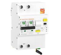 Interruptor Diferencial Monofásico 30mA Tipo A & Tipo AC Conectado por Wi-Fi Tuya "Smart RCBO" 14kW - Protección: Corriente de Fuga, Sobrecorriente, Temperatura, Potencia, Baja & Alta Tensión