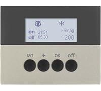 Interruptor temporizador para control de la iluminación, plataforma berker.Net, aplicación KNX radio, compatible coviva, para serie berker K.5 de hager, acero